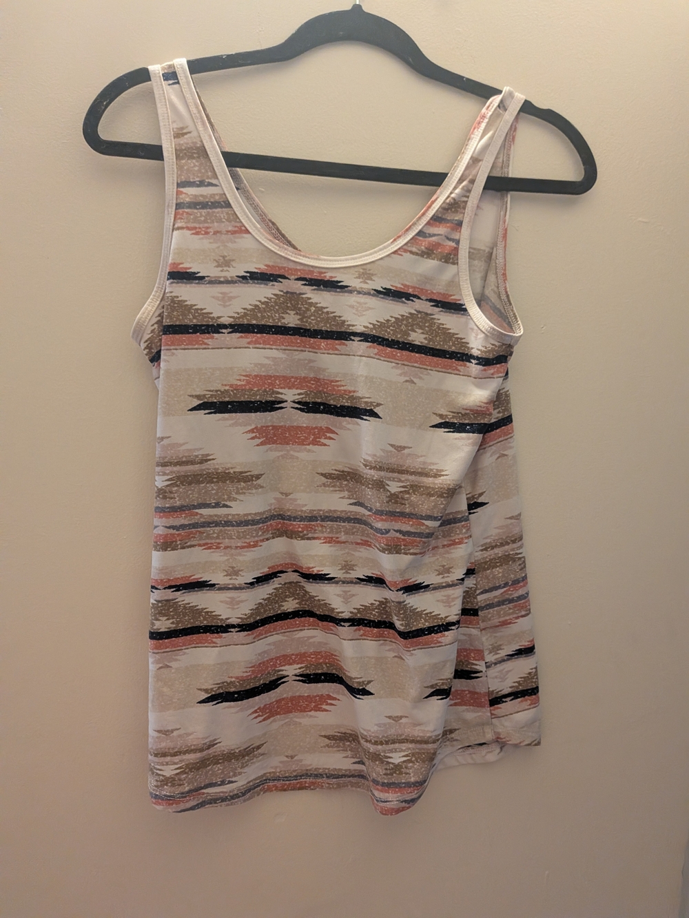 No Boundaries Cream Multi Aztec-Style Sleeveless Tank